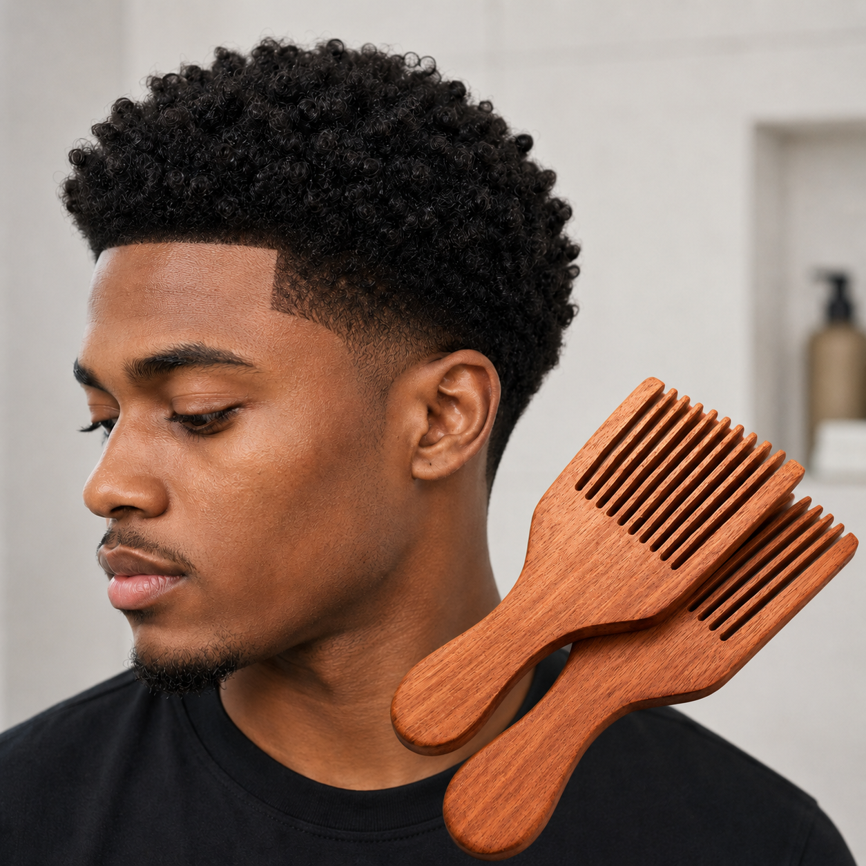 MelaninCare™ Wooden Detangling Comb Set